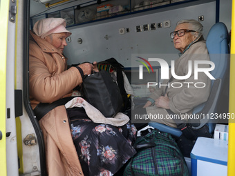 Civilians are being evacuated from the city of Vovchansk, which is constantly subjected to Russian shelling, in the Kharkiv region, northeas...