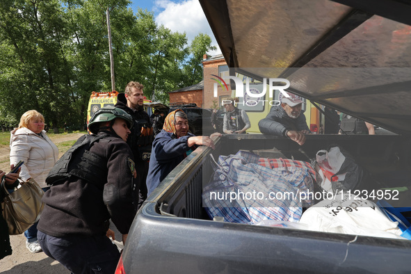 Civilians are being evacuated from the city of Vovchansk, which is constantly subjected to Russian shelling, in the Kharkiv region, northeas...