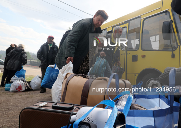 Civilians are being evacuated from the city of Vovchansk, which is constantly subjected to Russian shelling, in the Kharkiv region, northeas...