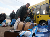 Civilians are being evacuated from the city of Vovchansk, which is constantly subjected to Russian shelling, in the Kharkiv region, northeas...