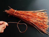 Copper wire is being recovered at a scrap metal recycling station in Yichang, Hubei Province, China, on May 13, 2024. (