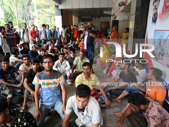 Garment Workers From Danys Knitwear Ltd. Stage A Demonstration In Front Department Of Labor Building Demanding Their Payment Due Salary And...