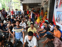 Garment Workers From Danys Knitwear Ltd. Stage A Demonstration In Front Department Of Labor Building Demanding Their Payment Due Salary And...