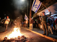  People Gather To Stage Demonstration To Demand Resignation Of Prime Minister Benjamin Netanyahu's Government, The End Of The War And The Re...