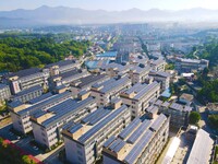 Photovoltaic panels are being seen on the roofs of enterprises in Lianyun township, Anqing city, Anhui province, China, on May 14, 2024. (