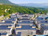 Photovoltaic panels are being seen on the roofs of enterprises in Lianyun township, Anqing city, Anhui province, China, on May 14, 2024. (