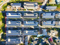 Photovoltaic panels are being seen on the roofs of enterprises in Lianyun township, Anqing city, Anhui province, China, on May 14, 2024. (