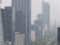 A general view of Mexico City is showing after the Phase 1 environmental contingency alert is registered due to the high levels of pollution...