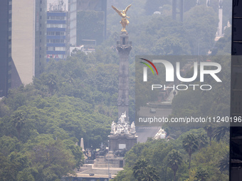 A general view of Mexico City is showing after the Phase 1 environmental contingency alert is registered due to the high levels of pollution...