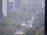 A general view of Mexico City is showing after the Phase 1 environmental contingency alert is registered due to the high levels of pollution...