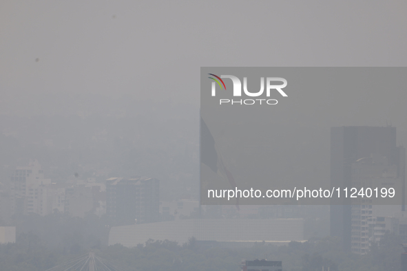 A general view of Mexico City is showing after the Phase 1 environmental contingency alert is registered due to the high levels of pollution...