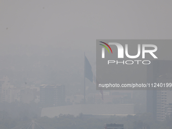 A general view of Mexico City is showing after the Phase 1 environmental contingency alert is registered due to the high levels of pollution...