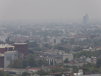 A general view of Mexico City is showing after the Phase 1 environmental contingency alert is registered due to the high levels of pollution...