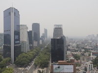 A general view of Mexico City is showing after the Phase 1 environmental contingency alert is registered due to the high levels of pollution...