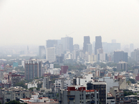 A general view of Mexico City is showing after the Phase 1 environmental contingency alert is registered due to the high levels of pollution...