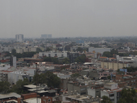 A general view of Mexico City is showing after the Phase 1 environmental contingency alert is registered due to the high levels of pollution...