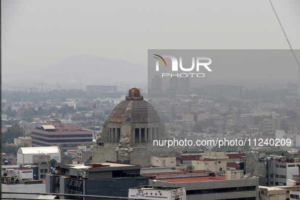 A general view of Mexico City is showing after the Phase 1 environmental contingency alert is registered due to the high levels of pollution...