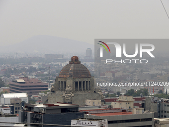 A general view of Mexico City is showing after the Phase 1 environmental contingency alert is registered due to the high levels of pollution...