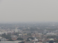 A general view of Mexico City is showing after the Phase 1 environmental contingency alert is registered due to the high levels of pollution...