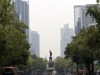 A general view of Mexico City is showing after the Phase 1 environmental contingency alert is registered due to the high levels of pollution...