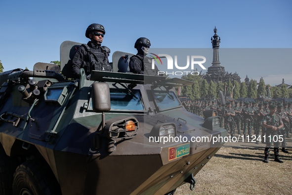 Indonesian special forces army personnel are taking part in a security assembly ahead of The 10th World Water Forum 2024 in Denpasar, Bali,...