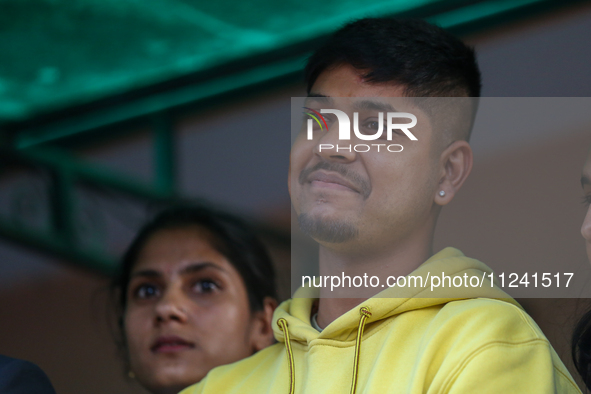 Sandeep Lamichhane, Nepal's leg-spinner cricketer, is attending a briefing alongside his legal team after being acquitted in a rape case by...