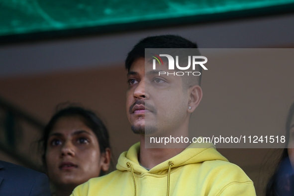 Sandeep Lamichhane, Nepal's leg-spinner cricketer, is attending a briefing alongside his legal team after being acquitted in a rape case by...