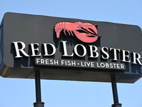 The signage of Red Lobster is being seen at 5201 S Pulaski Rd in Chicago, Illinois, United States, on May 15, 2024. Red Lobster is consideri...