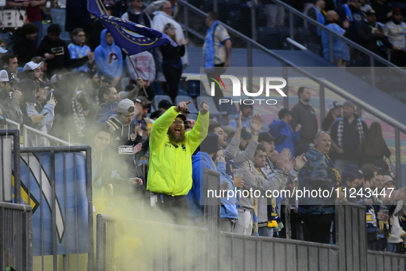 Players of Philadelphia Union are preparing pre-game to take on New York City FC for a home game at Subaru Park in Chester, PA, USA, on May...