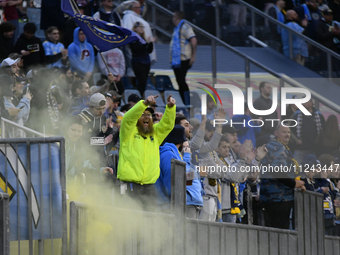 Players of Philadelphia Union are preparing pre-game to take on New York City FC for a home game at Subaru Park in Chester, PA, USA, on May...