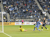 New York City Striker Alonso Martinez is scoring an early goal in the first half in the Philadelphia Union vs. New York City FC match at Sub...