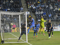 Philadelphia Goalkeeper Oliver Semmle is watching the ball go in the net as New York City FC Midfielder Hannes Wolf (#17) is scoring the 0-2...