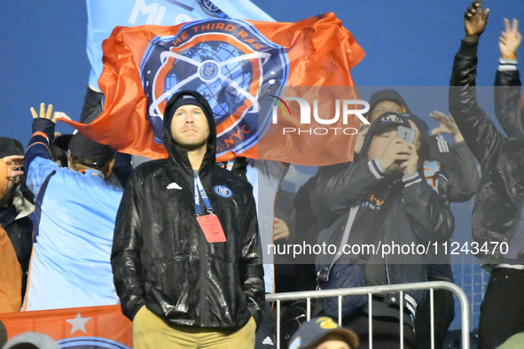 Fans are reacting as New York City FC Midfielder Hannes Wolf (#17) is scoring the 0-2 in the first half of the Philadelphia Union vs. New Yo...