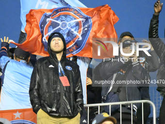 Fans are reacting as New York City FC Midfielder Hannes Wolf (#17) is scoring the 0-2 in the first half of the Philadelphia Union vs. New Yo...