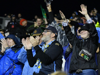 Fans are celebrating after Philadelphia Union Striker Julian Carranza (#9) scores in the 47th minute from a free kick during the Philadelphi...