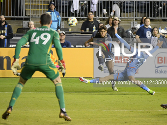 Philadelphia Union Midfielder Quinn Sullivan and NYC FC Midfielder Kevin O'Toole are in action during the second half of the Philadelphia Un...