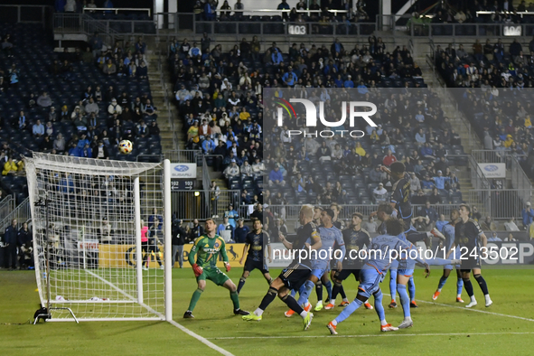 A ball is missing as Philadelphia is trying to tie late in the second half as Philadelphia Union is taking on New York City FC at Subaru Par...