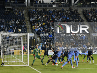 A ball is missing as Philadelphia is trying to tie late in the second half as Philadelphia Union is taking on New York City FC at Subaru Par...