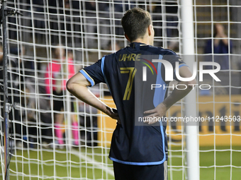 Philadelphia Union Forward Michael Uhre is reacting after missing in the second half of the Philadelphia Union vs. New York City FC match at...