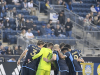 Players of Philadelphia Union are preparing pre-game to take on New York City FC for a home game at Subaru Park in Chester, PA, USA, on May...