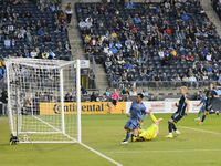 New York City Striker Alonso Martinez is scoring an early goal in the first half in the Philadelphia Union vs. New York City FC match at Sub...