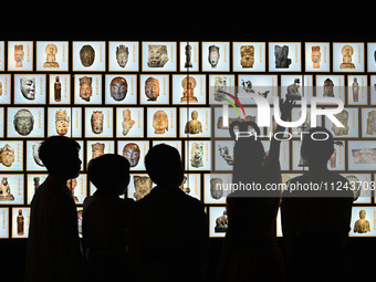 Primary school students are visiting Fengfeng Museum in Handan, China, on May 16, 2024. May 18 is International Museum Day. (