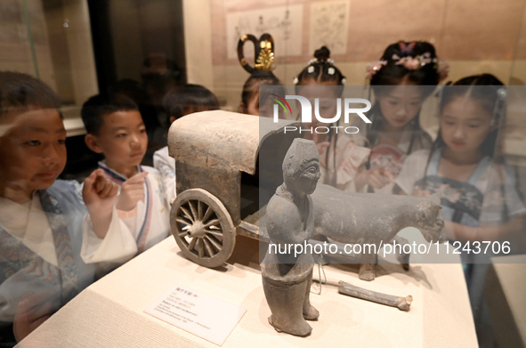 Primary school students are visiting Fengfeng Museum in Handan, China, on May 16, 2024. May 18 is International Museum Day. 