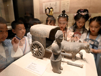 Primary school students are visiting Fengfeng Museum in Handan, China, on May 16, 2024. May 18 is International Museum Day. (