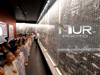 Primary school students are visiting Fengfeng Museum in Handan, China, on May 16, 2024. May 18 is International Museum Day. (