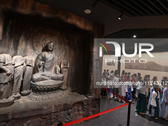 Primary school students are visiting Fengfeng Museum in Handan, China, on May 16, 2024. May 18 is International Museum Day. (