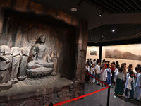 Primary school students are visiting Fengfeng Museum in Handan, China, on May 16, 2024. May 18 is International Museum Day. (