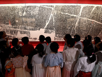 Primary school students are visiting Fengfeng Museum in Handan, China, on May 16, 2024. May 18 is International Museum Day. (