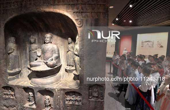 Primary school students are visiting Fengfeng Museum in Handan, China, on May 16, 2024. May 18 is International Museum Day. 