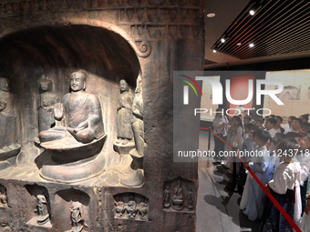 Primary school students are visiting Fengfeng Museum in Handan, China, on May 16, 2024. May 18 is International Museum Day. (